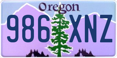 OR license plate 986XNZ