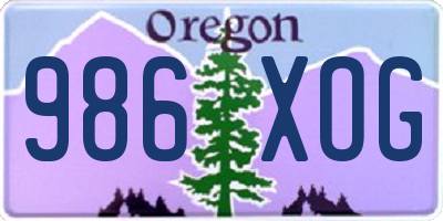 OR license plate 986XOG