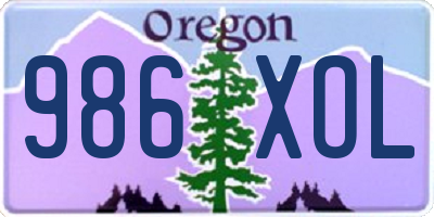 OR license plate 986XOL