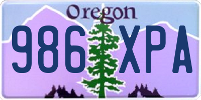 OR license plate 986XPA