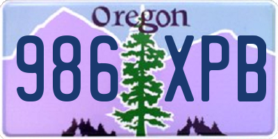 OR license plate 986XPB