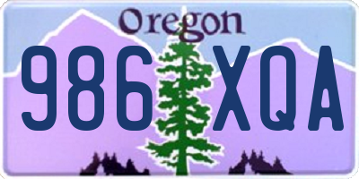 OR license plate 986XQA