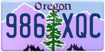 OR license plate 986XQC