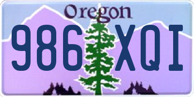OR license plate 986XQI