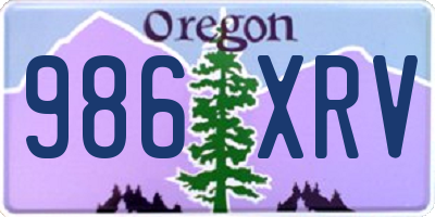 OR license plate 986XRV