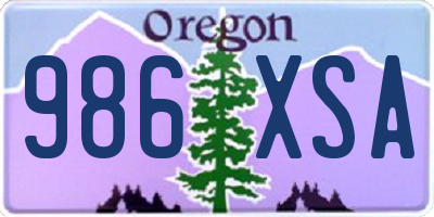 OR license plate 986XSA