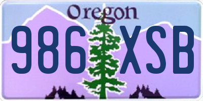 OR license plate 986XSB