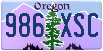 OR license plate 986XSC