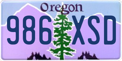 OR license plate 986XSD