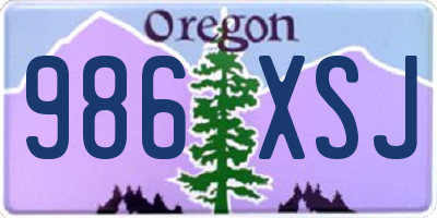 OR license plate 986XSJ