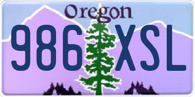 OR license plate 986XSL
