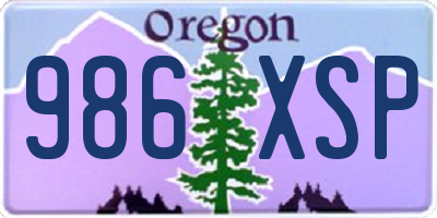 OR license plate 986XSP