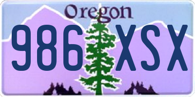 OR license plate 986XSX