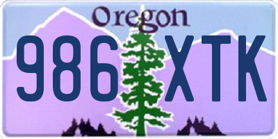 OR license plate 986XTK