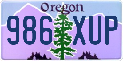 OR license plate 986XUP