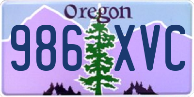 OR license plate 986XVC
