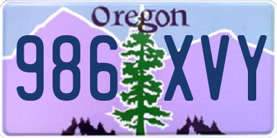 OR license plate 986XVY