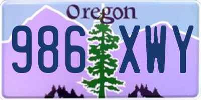 OR license plate 986XWY