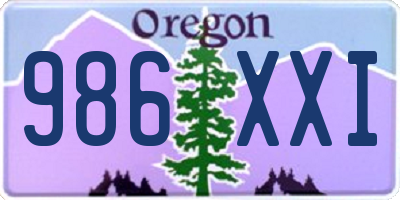 OR license plate 986XXI