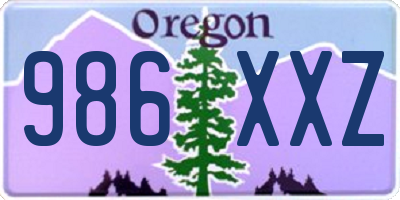 OR license plate 986XXZ