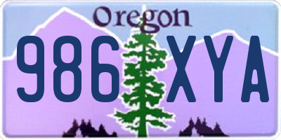 OR license plate 986XYA