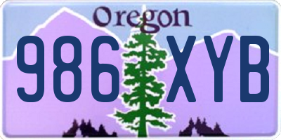 OR license plate 986XYB