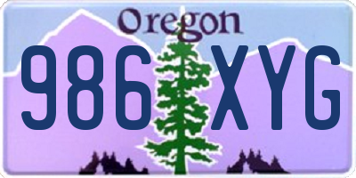 OR license plate 986XYG