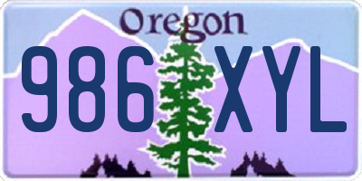 OR license plate 986XYL
