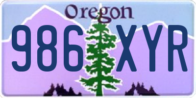OR license plate 986XYR
