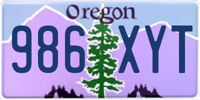 OR license plate 986XYT