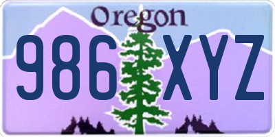 OR license plate 986XYZ