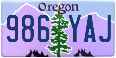OR license plate 986YAJ