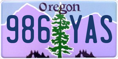 OR license plate 986YAS