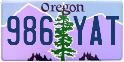 OR license plate 986YAT