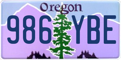 OR license plate 986YBE