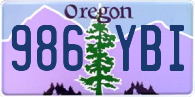 OR license plate 986YBI