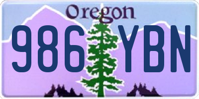 OR license plate 986YBN