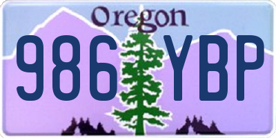 OR license plate 986YBP