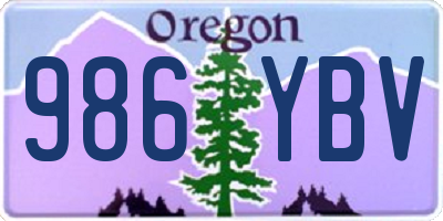 OR license plate 986YBV