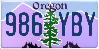 OR license plate 986YBY
