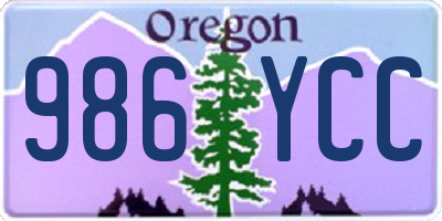OR license plate 986YCC