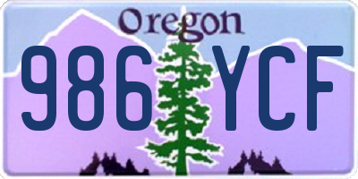 OR license plate 986YCF