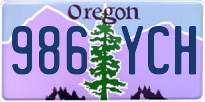 OR license plate 986YCH