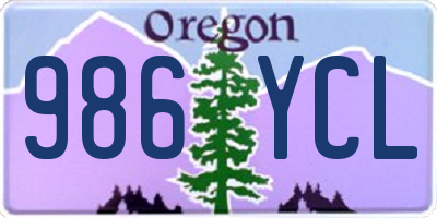 OR license plate 986YCL