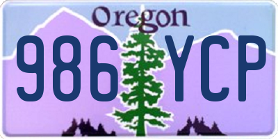 OR license plate 986YCP
