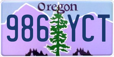 OR license plate 986YCT