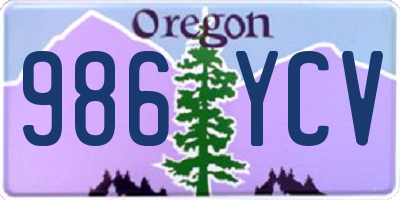 OR license plate 986YCV