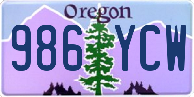 OR license plate 986YCW