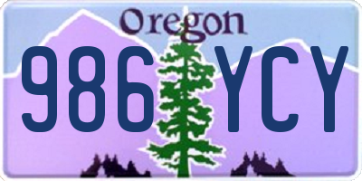 OR license plate 986YCY