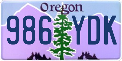 OR license plate 986YDK